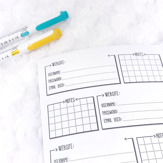 Keeping Passwords Secure with your Password Planner