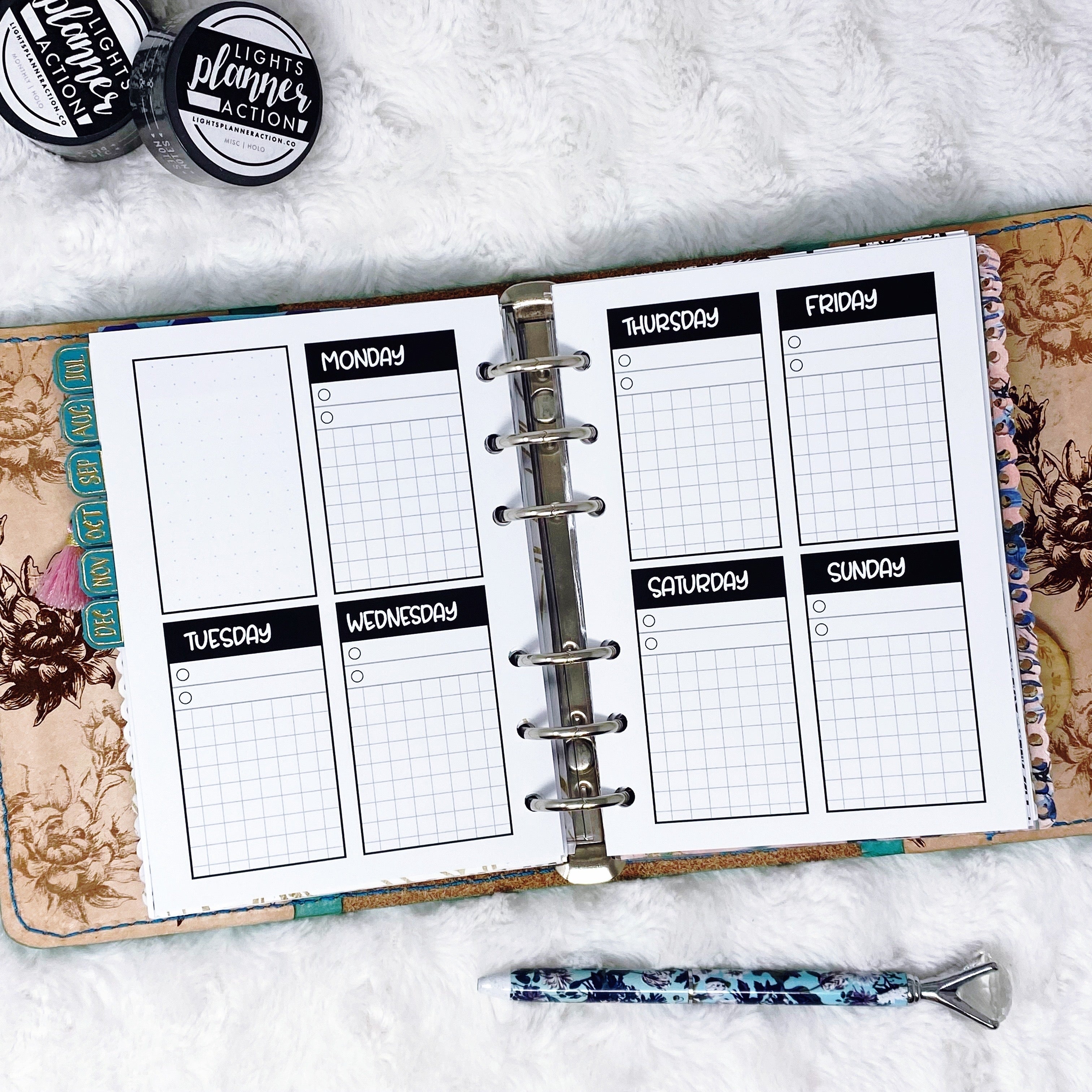 A6 Ring Planner Inserts | Lights Planner Action