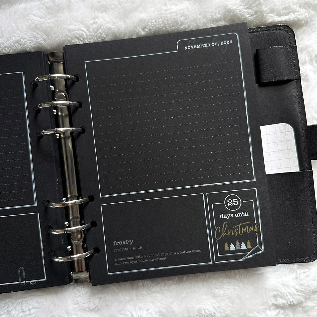 Christmas Countdown Journal - 2025 | Blackout | Printed