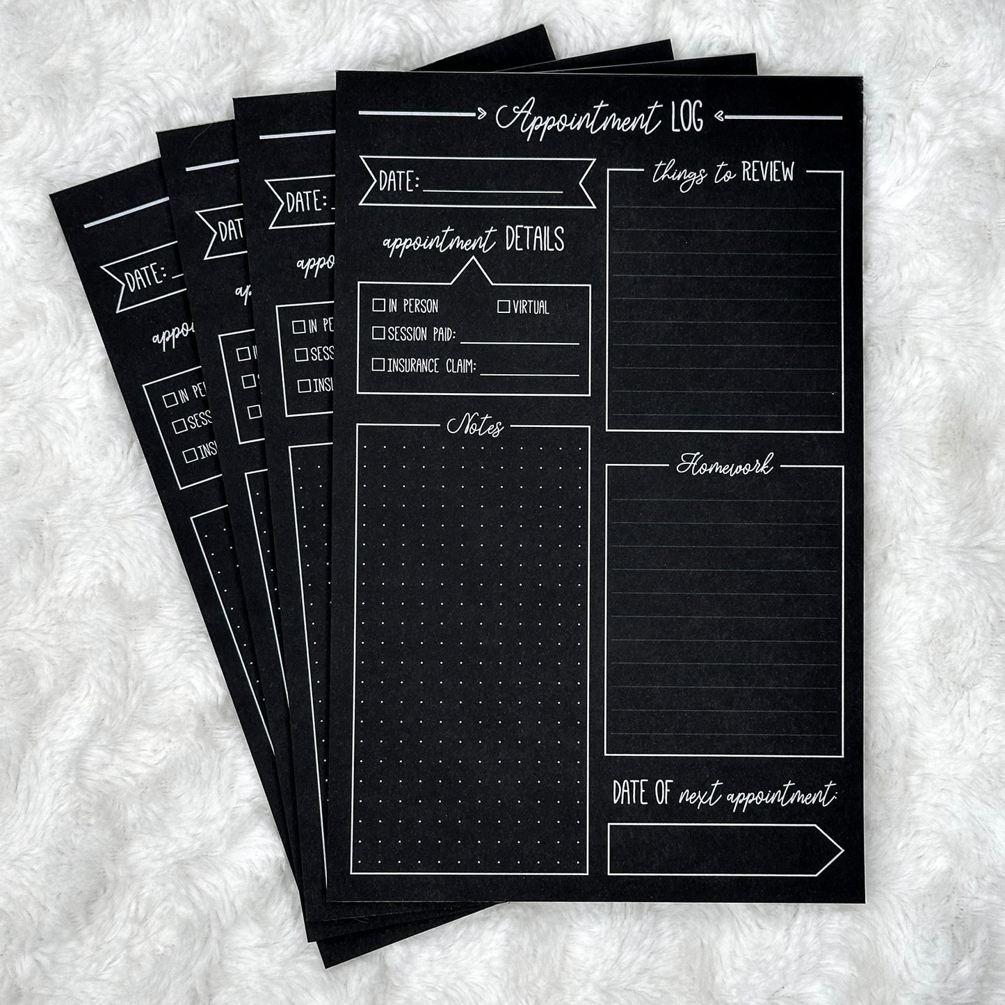Therapy Appointment Log | Notepad | Blackout