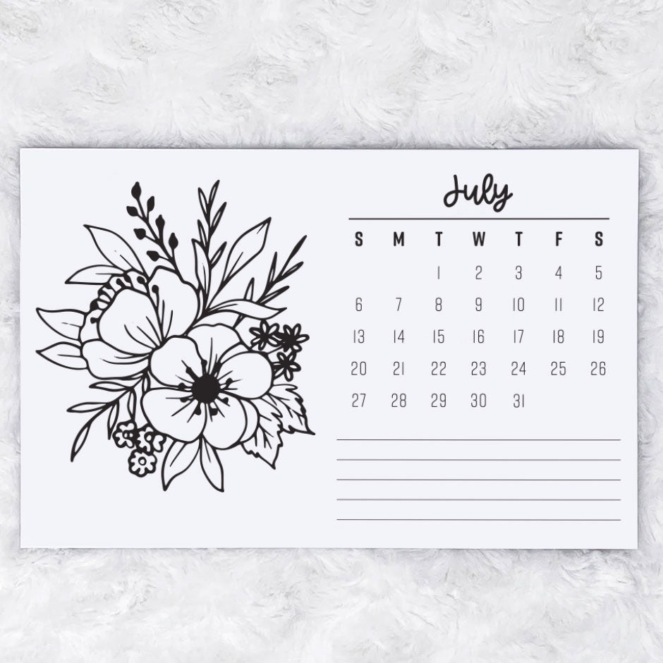 2025 Floral Monthly - Horizontal | Notepad | Printed