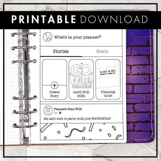 Wild Planning Insert | Go Wild 2024 Official Merchandise | Printable