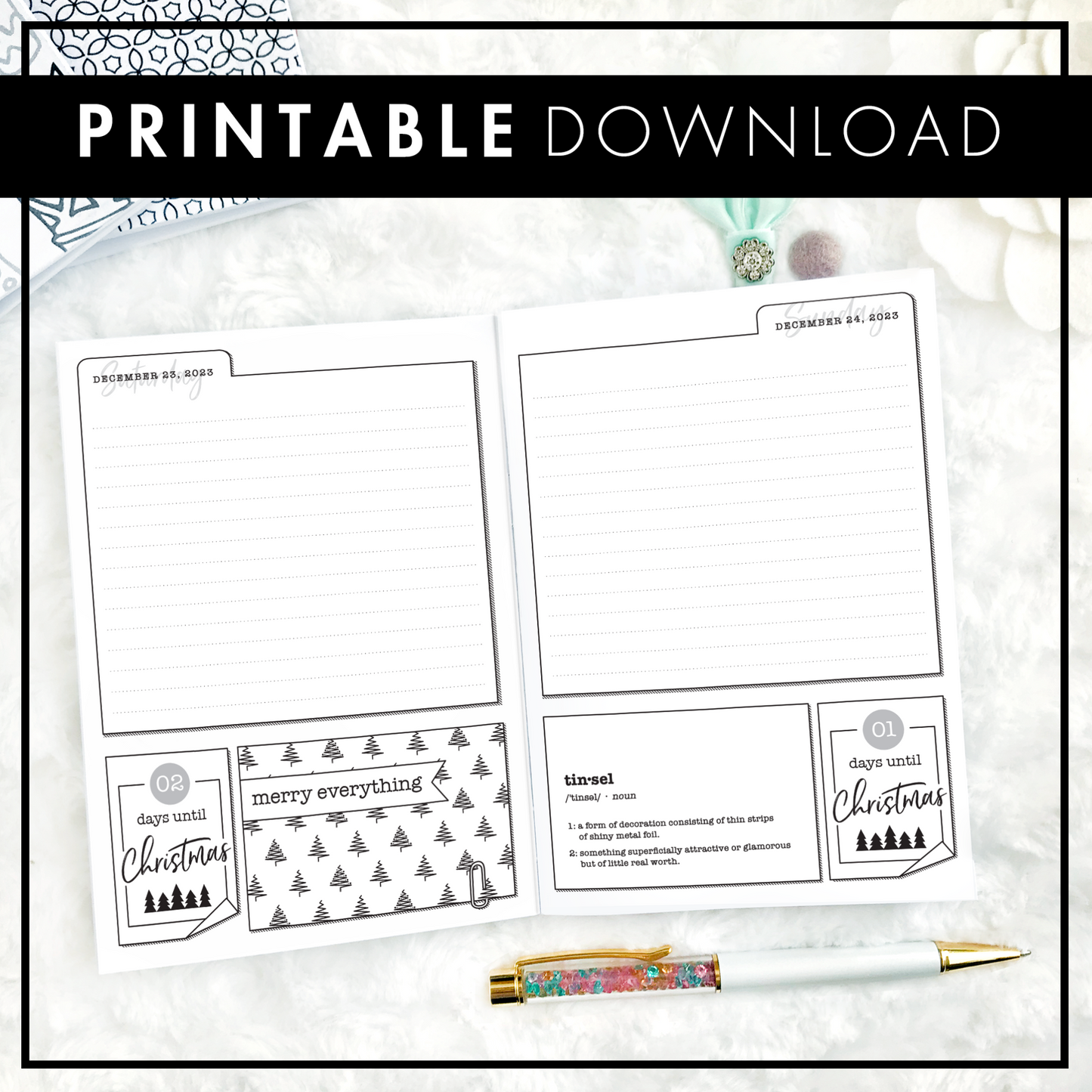 Christmas Countdown Journal - 2024 | Printable