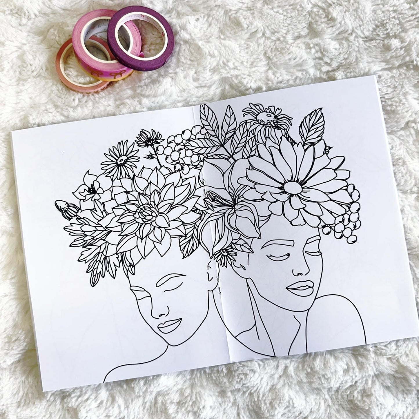 Washi Workbook - Floral Faces | Printed