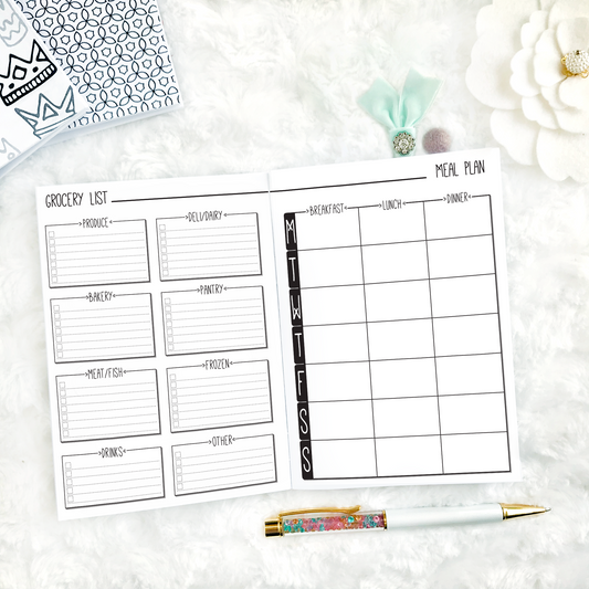 Weekly Meal Planner & Grocery List | Printed