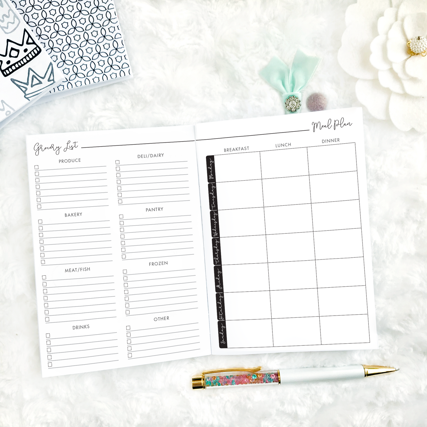Weekly Meal Planner & Grocery List | Printable