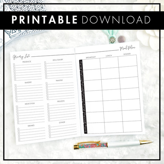 Weekly Meal Planner & Grocery List | Printable