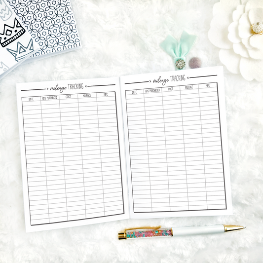 Auto Mileage Tracker | Printed
