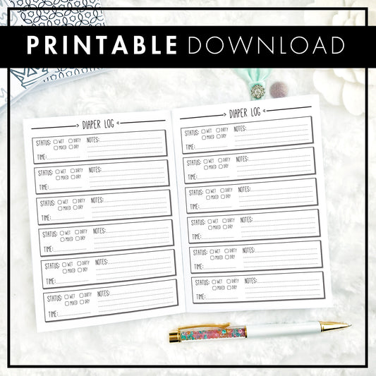 Baby Diaper Tracker | Printable