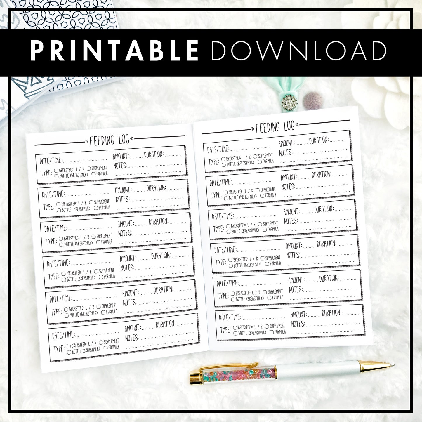 Baby Feeding Tracker | Printable