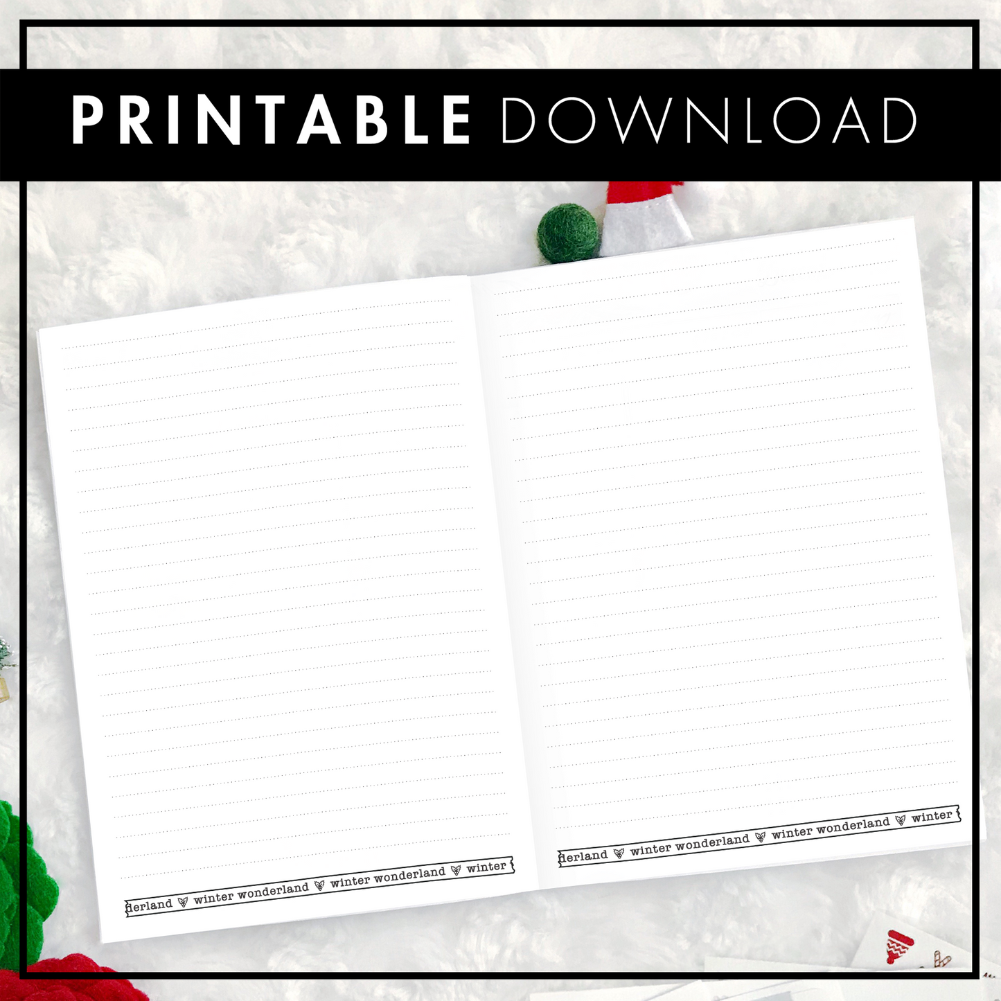 Christmas Lined Pages | Printable
