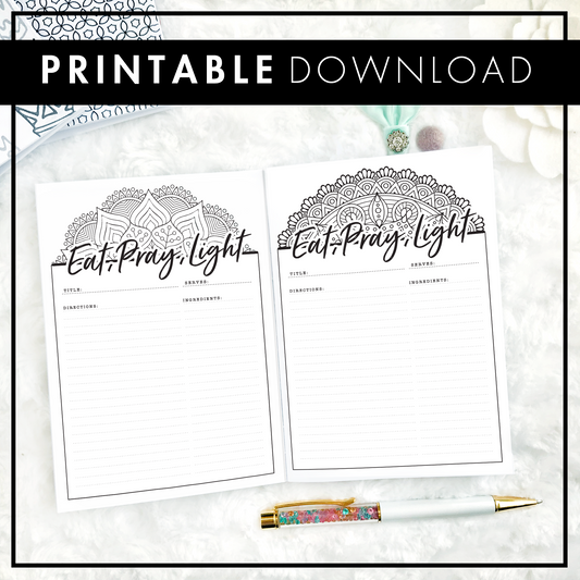 Diwali Recipe Keeper | Printable