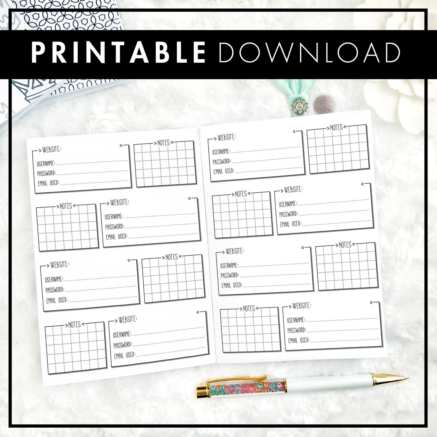 Password Tracker | Printable