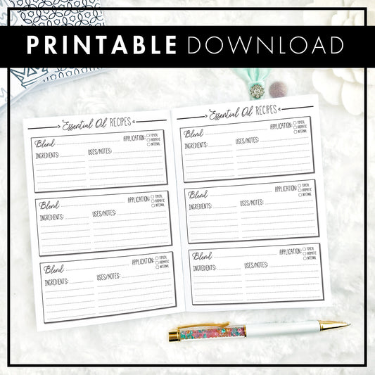 Essential Oil Tracker | Printable
