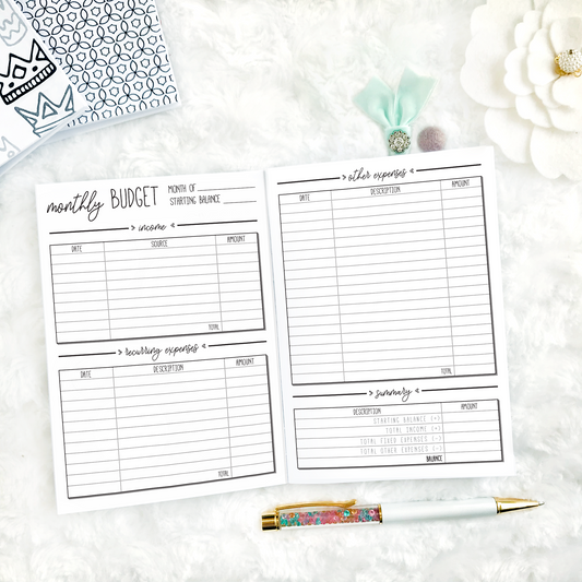 Financial Planner & Monthly Budget | Printed