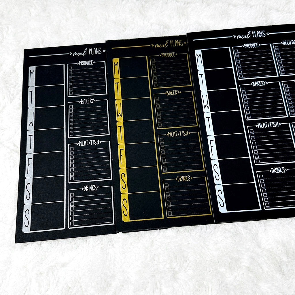 Meal Planner & Grocery List | Notepad | Blackout