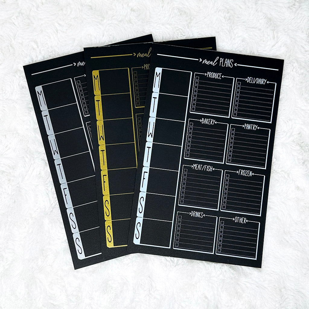 Meal Planner & Grocery List | Notepad | Blackout