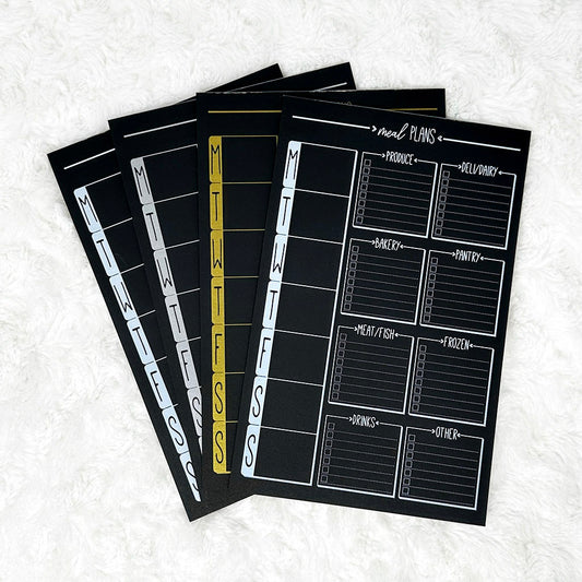 Meal Planner & Grocery List | Notepad | Blackout