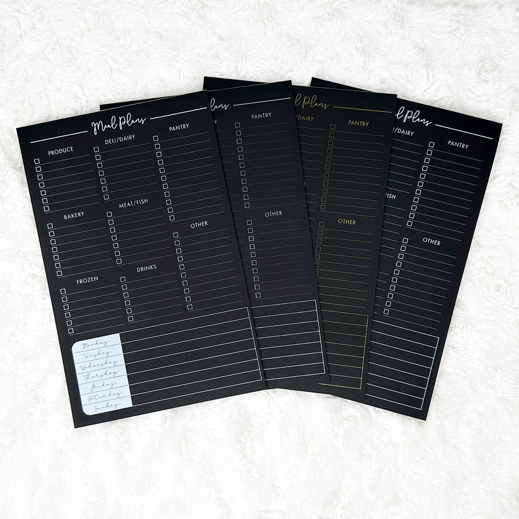 Meal Planner & Grocery List | Notepad | Blackout