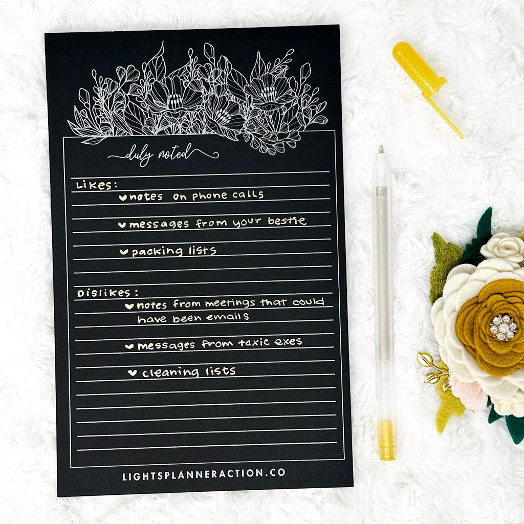 Duly Noted | Notepad | Blackout
