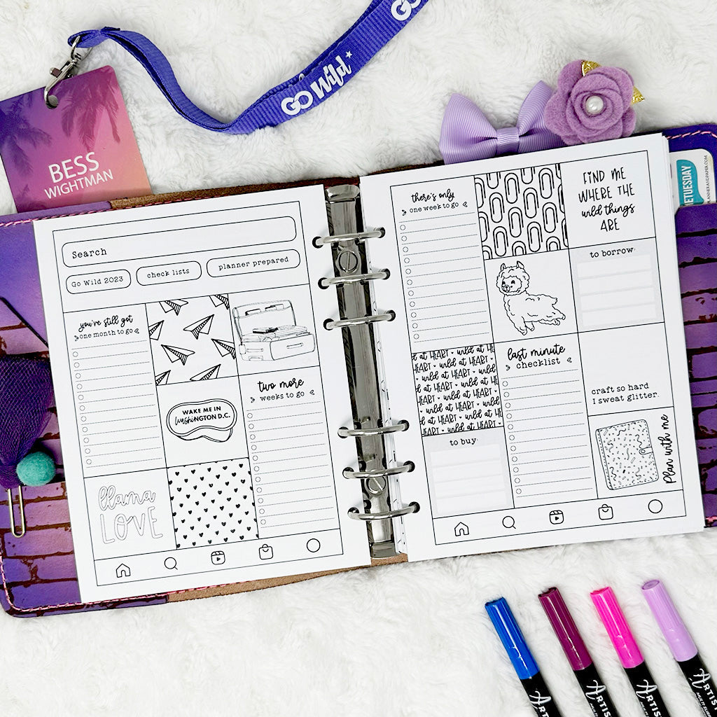 Wild Planning Insert | Go Wild 2024 Official Merchandise | Printable