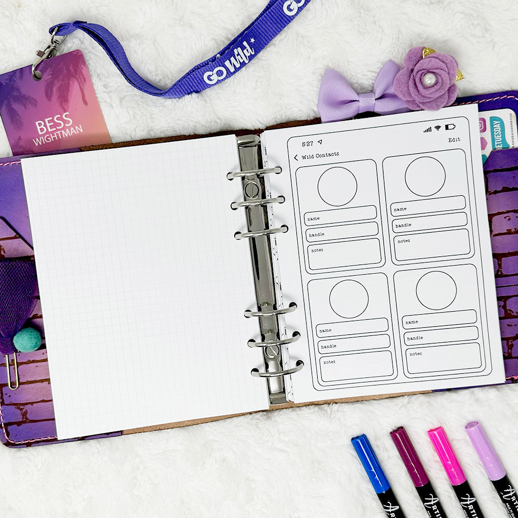 Wild Contacts Insert | Go Wild 2024 Official Merchandise | Printable