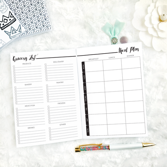 Weekly Meal Planner & Grocery List | Printed