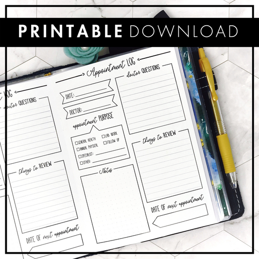 Mental Notes Appointment Tracker | Printable
