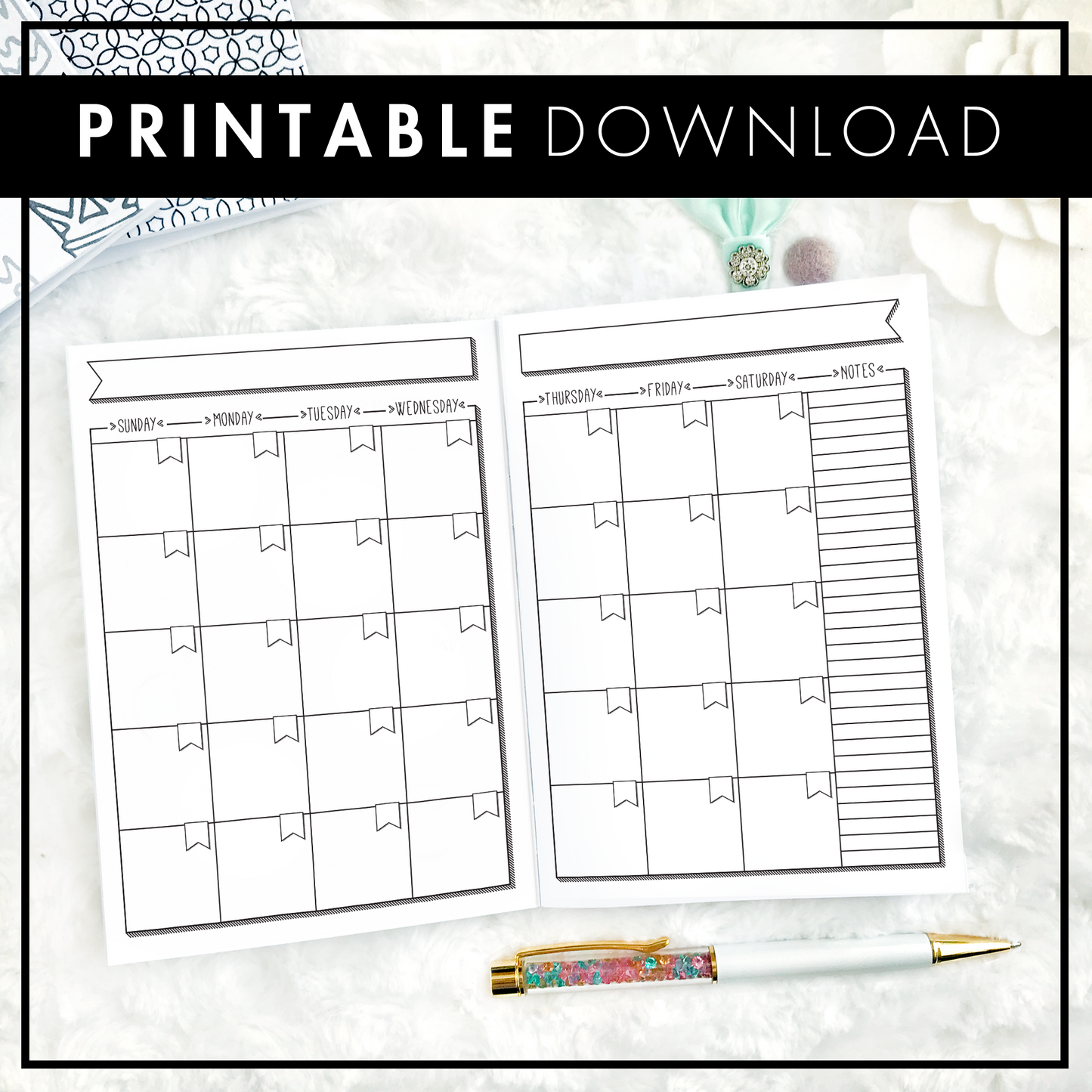 The Phoebe Undated Monthly (Sunday Start) | Printable