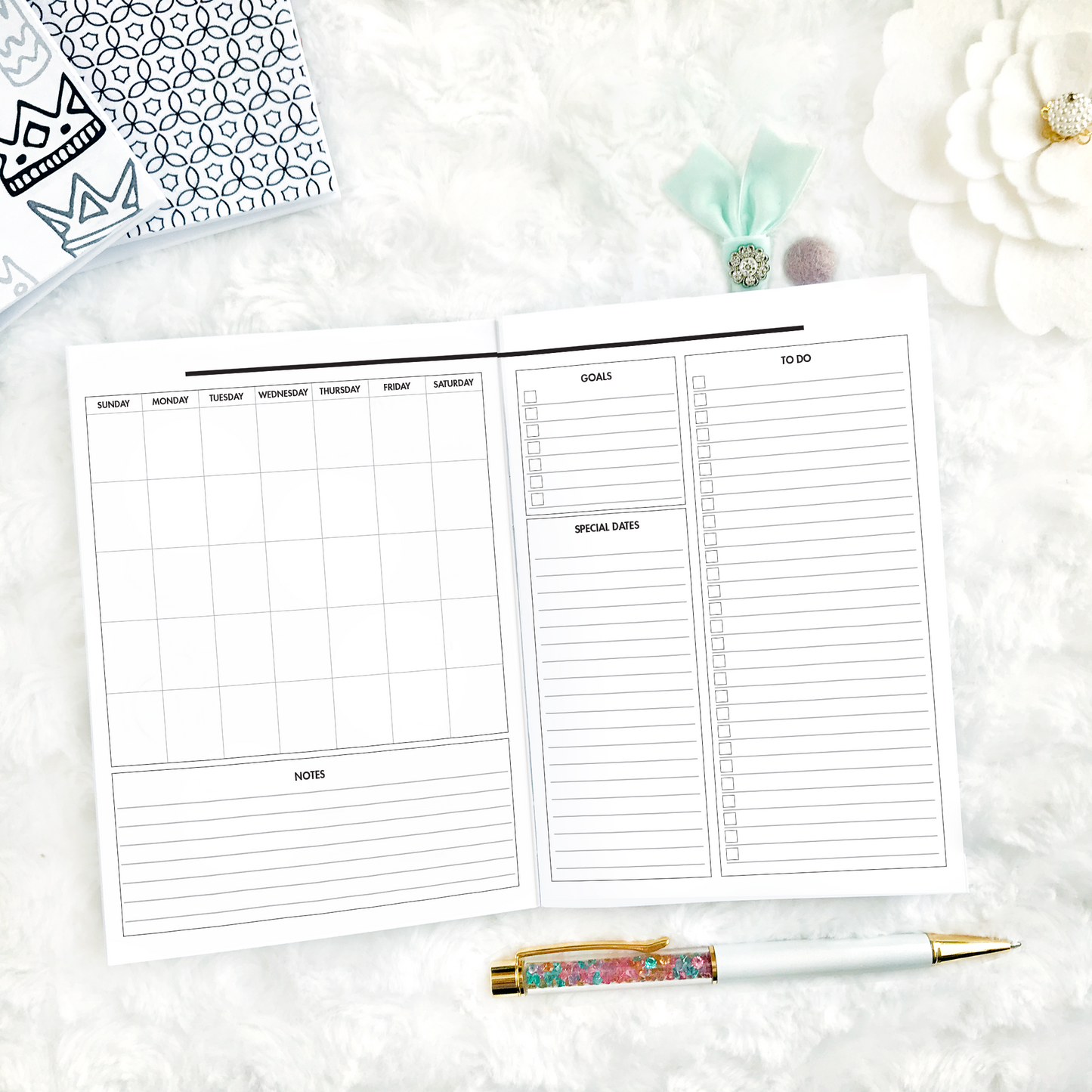 The Monica Undated Monthly (Sunday Start) | Printed