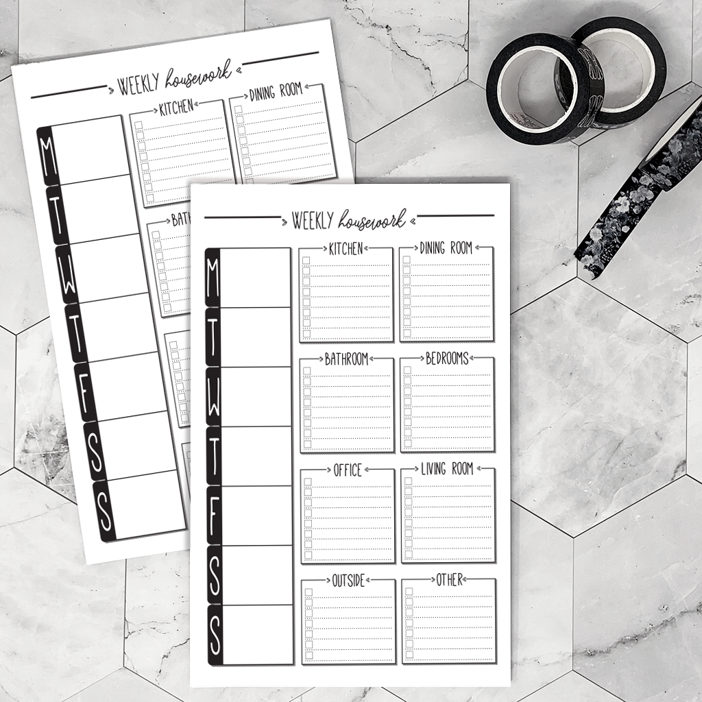 House Cleaning Tasklist | Notepad | Printed