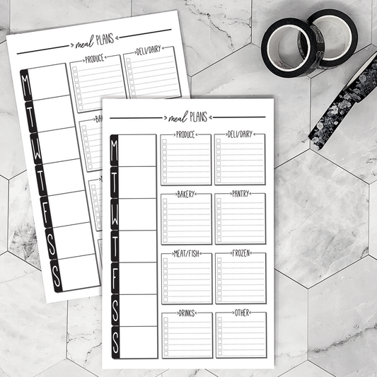 Meal Planner & Grocery List | Notepad | Printed