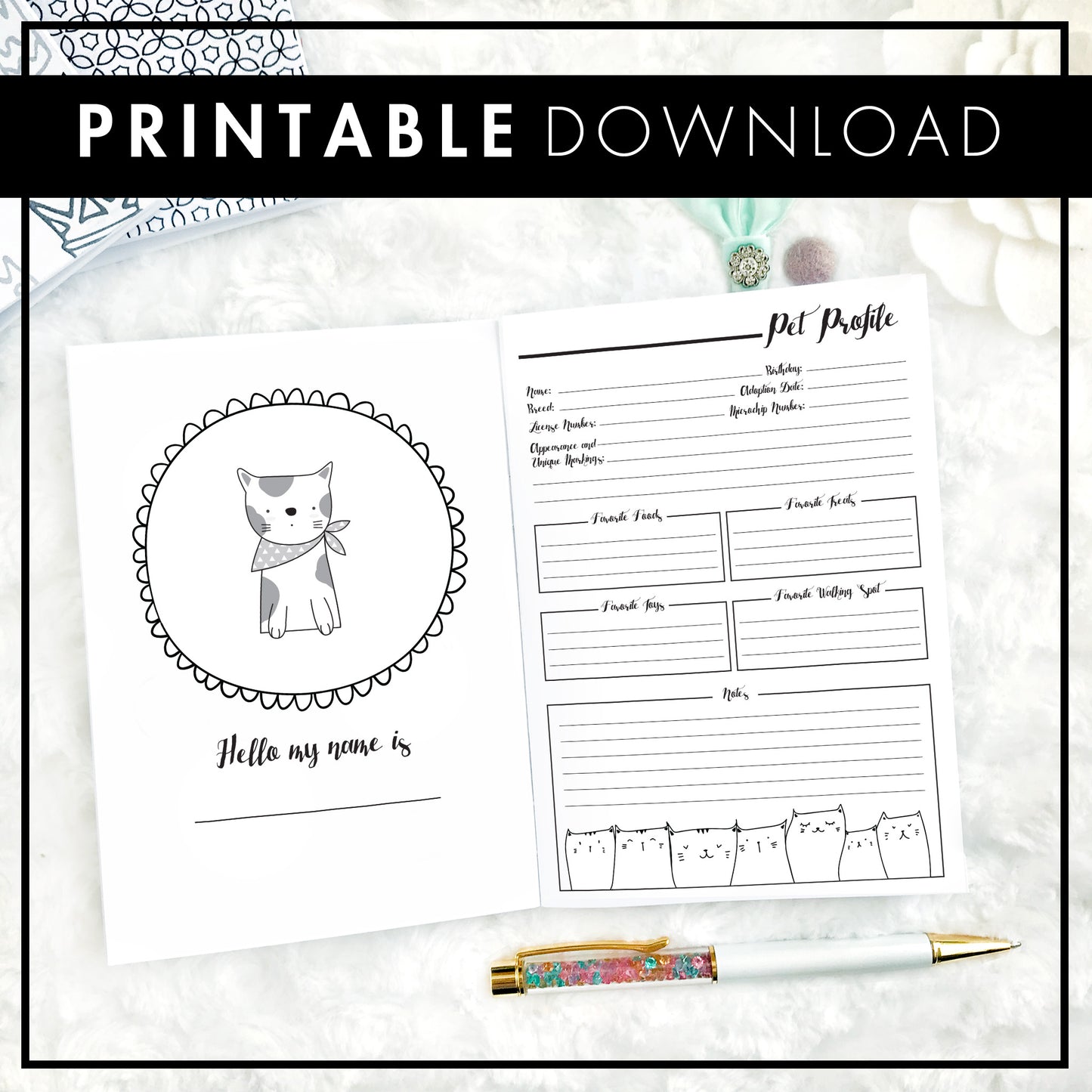 Pet Planner for Cats | Printable