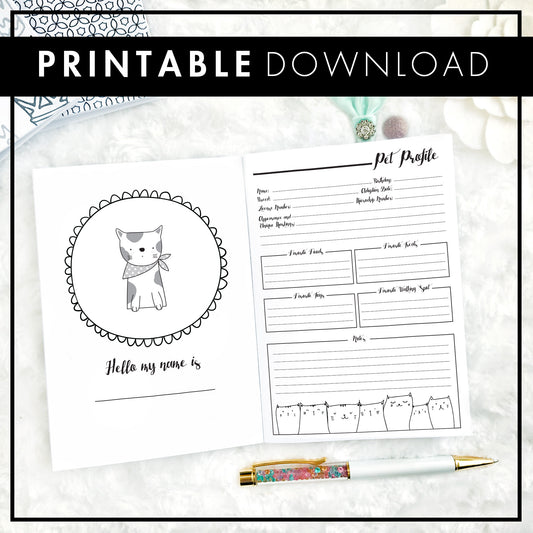 Pet Planner for Cats | Printable