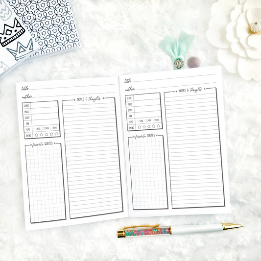 Reading Journal & Literary Log | Printed