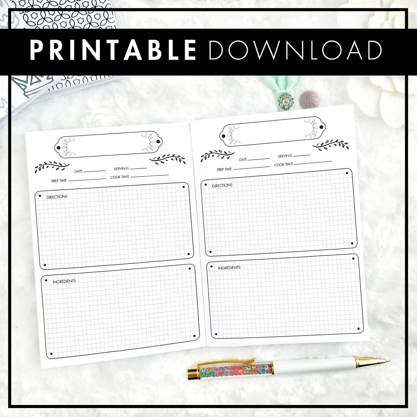 The Amelia Recipe Keeper | Printable