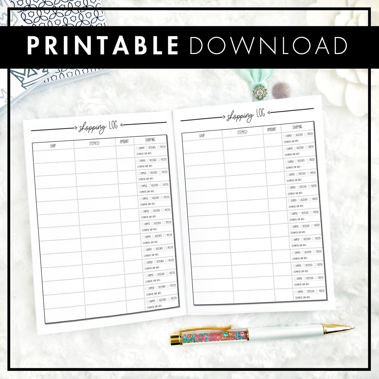Shopping Tracker | Printable