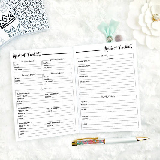 Medical Planner & Appointment Log | Printed