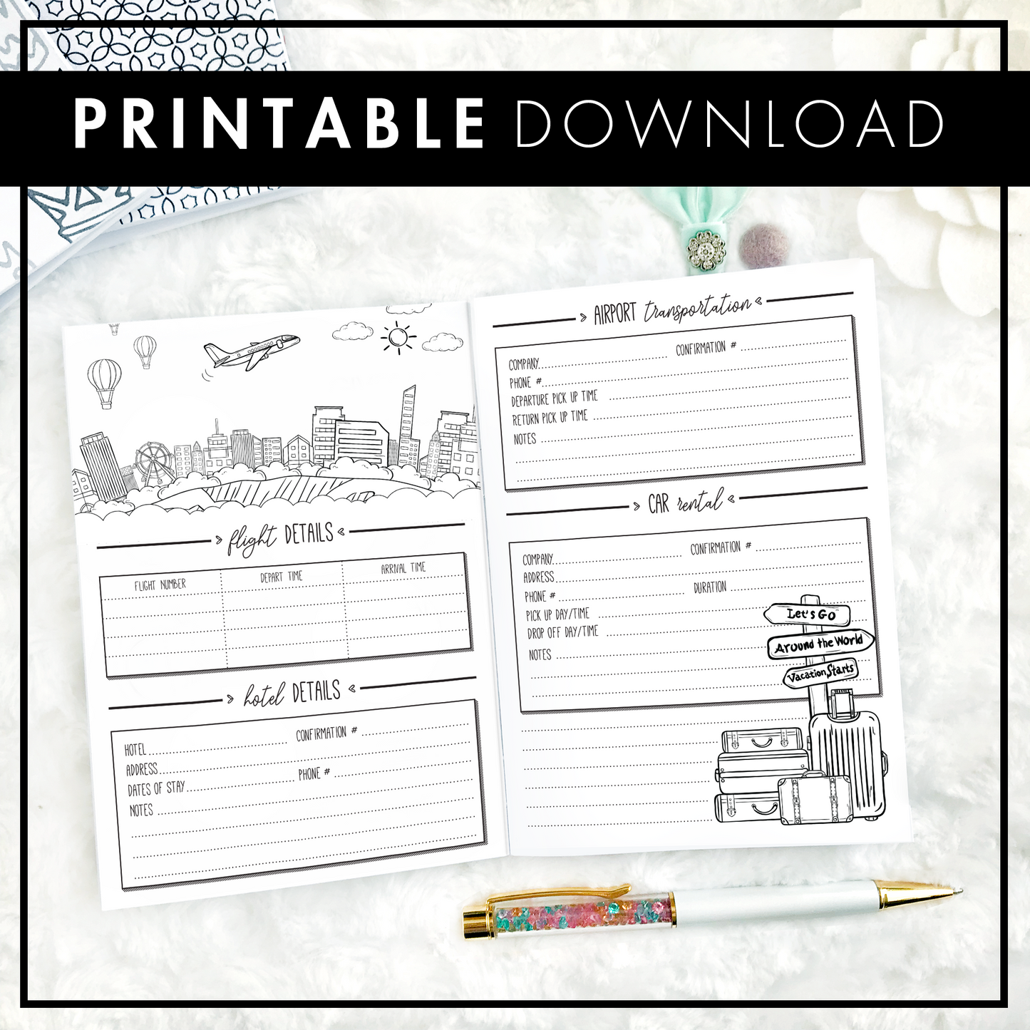 Travel Journal & Planner | Printable