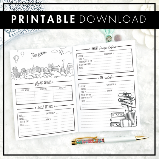 Travel Journal & Planner | Printable