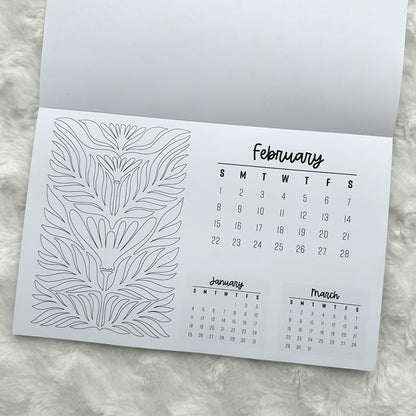 2026 Calendar - Colorable | Notepad | Printed