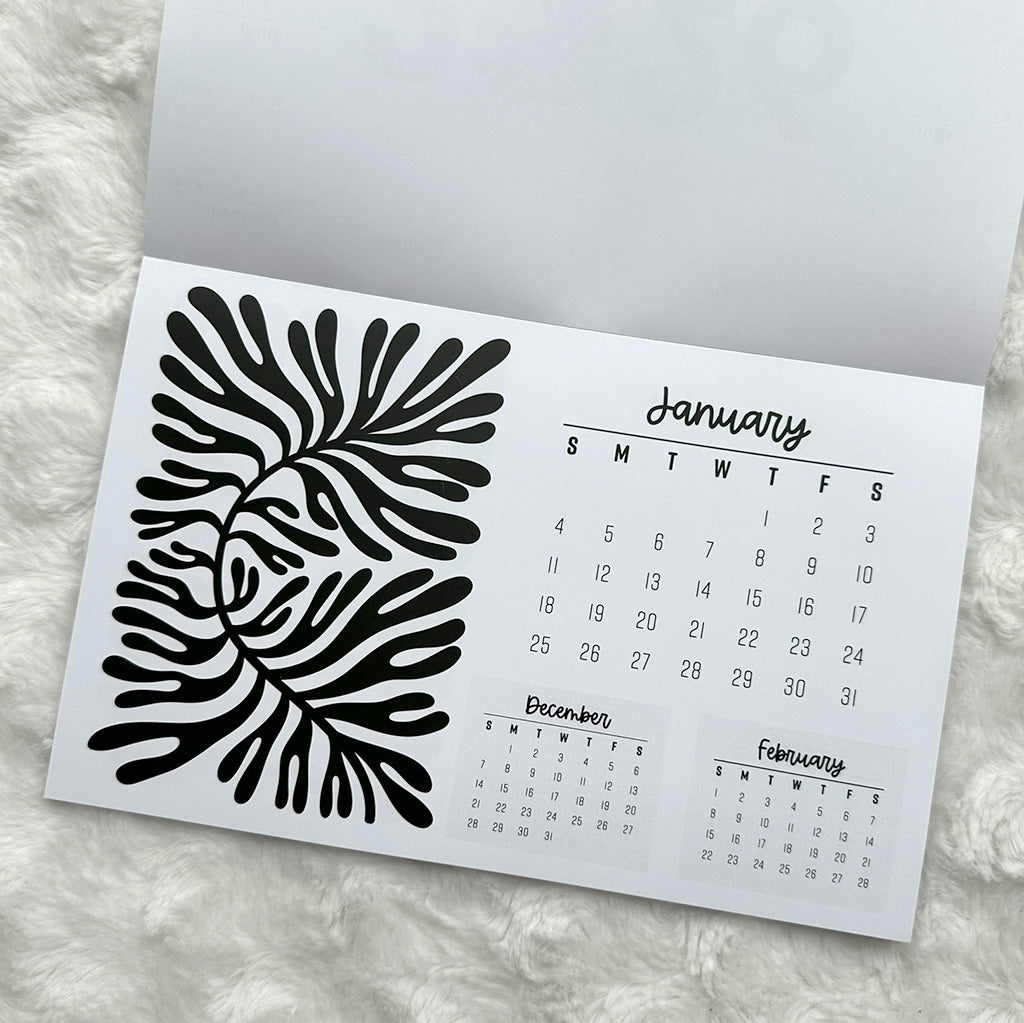 2026 Calendar - Black Ink | Notepad | Printed