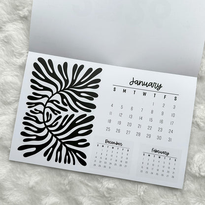 2026 Calendar - Black Ink | Notepad | Printed