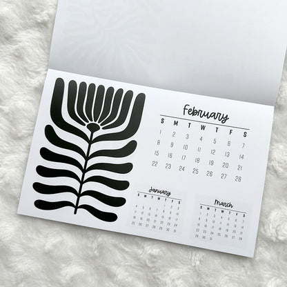 2026 Calendar - Black Ink | Notepad | Printed
