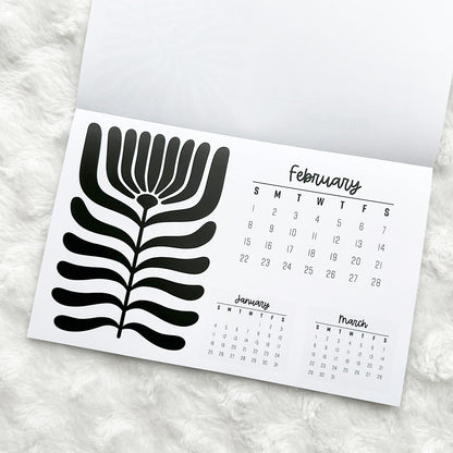 2026 Calendar - Black Ink | Notepad | Printed