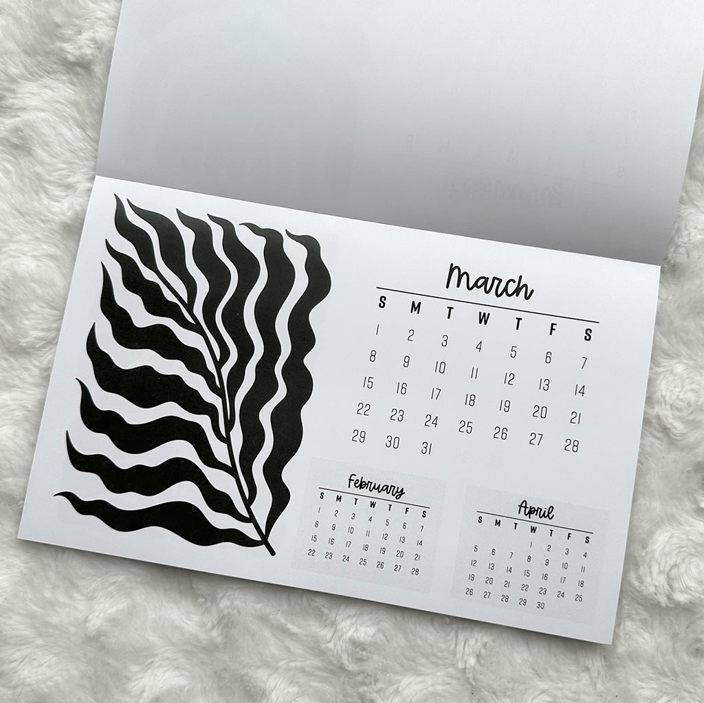 2026 Calendar - Black Ink | Notepad | Printed