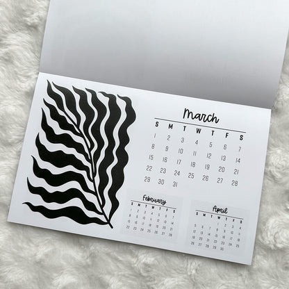 2026 Calendar - Black Ink | Notepad | Printed