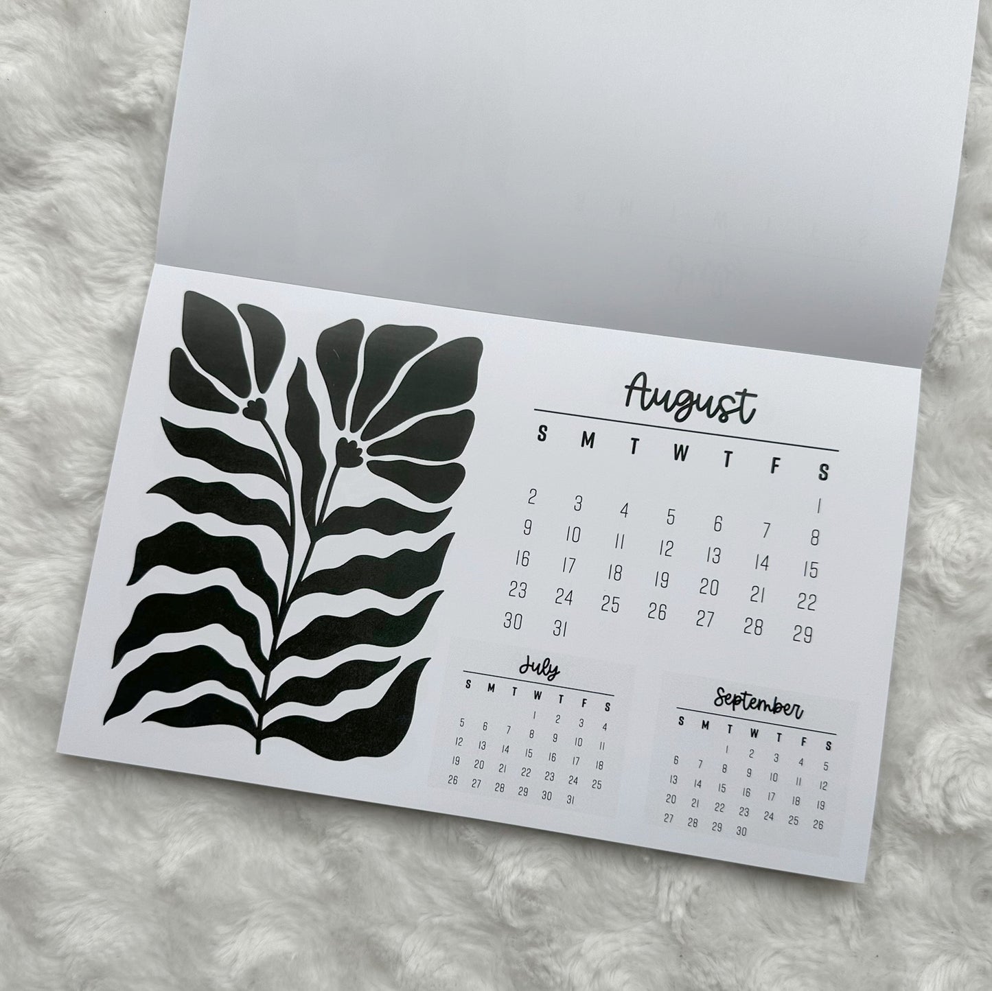 2026 Calendar - Black Ink | Notepad | Printed