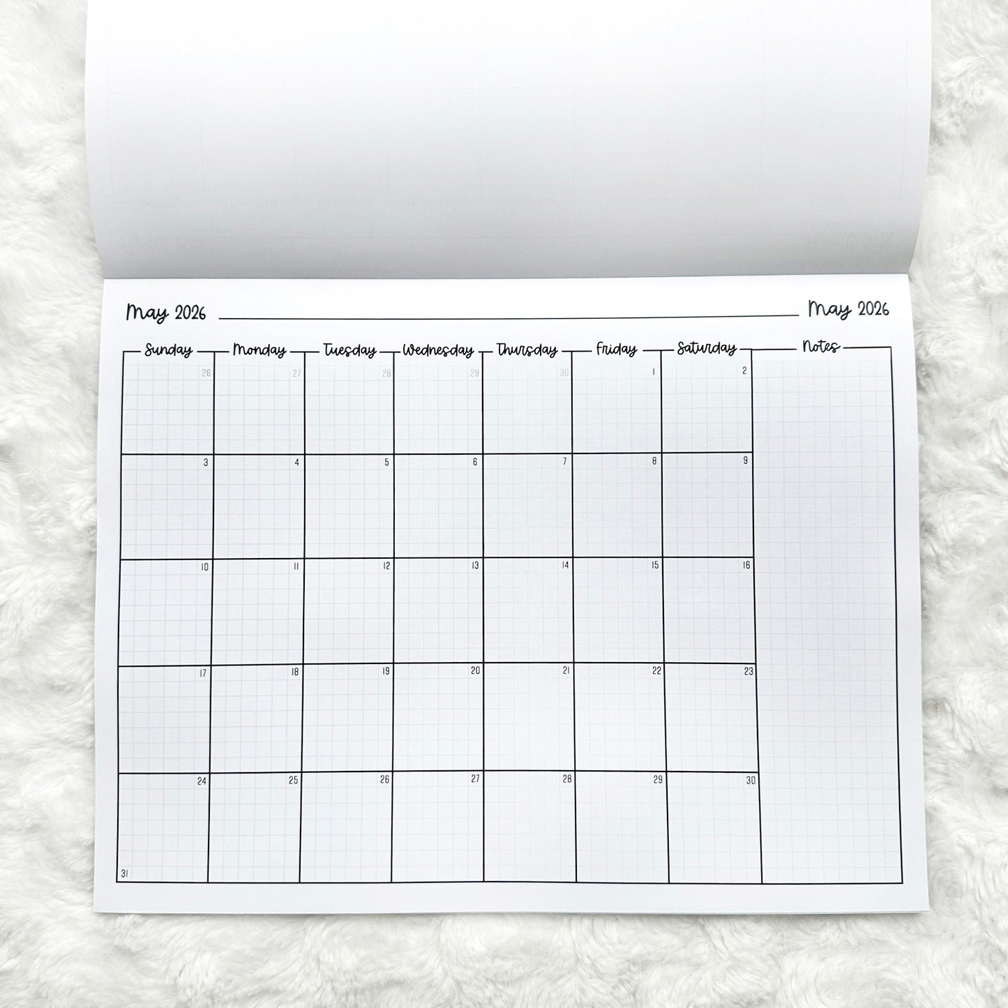 2026 Calendar - Graph Style | Notepad | Printed