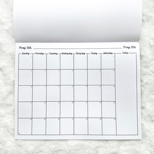 2026 Calendar - Graph Style | Notepad | Printed